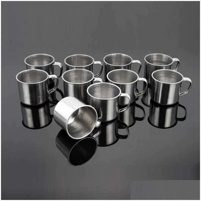 Stainless Steel Cup Portable Coffee Mug Drinking Cups Mouthwash Cup Beer Milk Espresso Insulated Shatterproof Cup