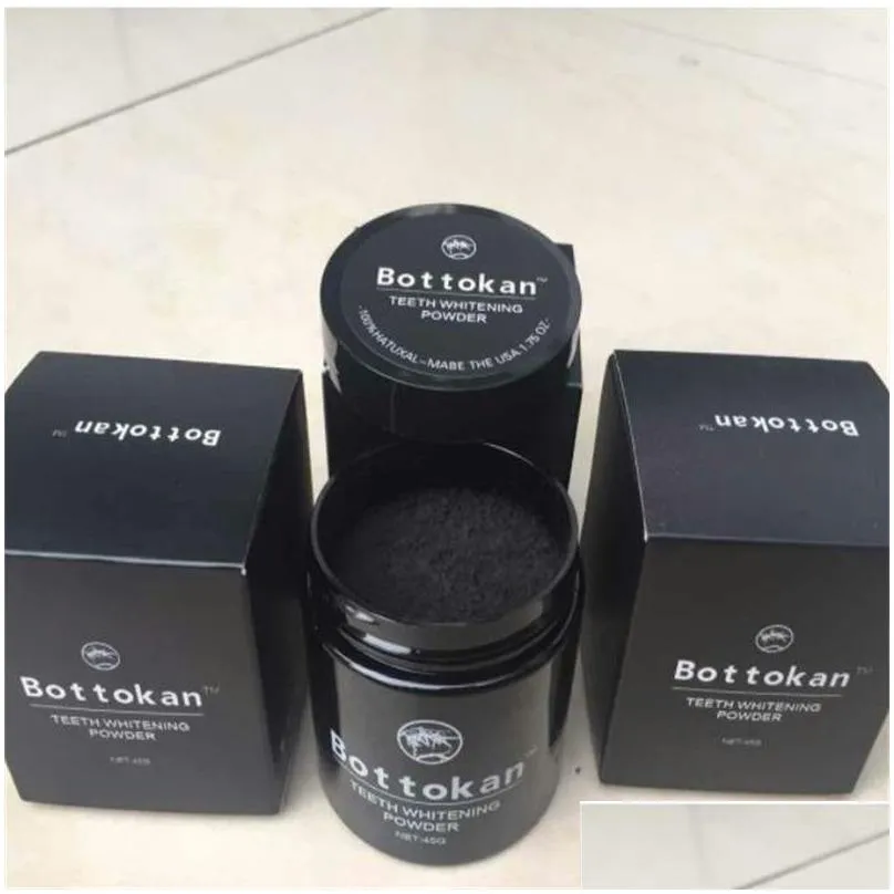 45g hardcover color box teeth whitening black activated carbon bamboo charcoal tooth powder