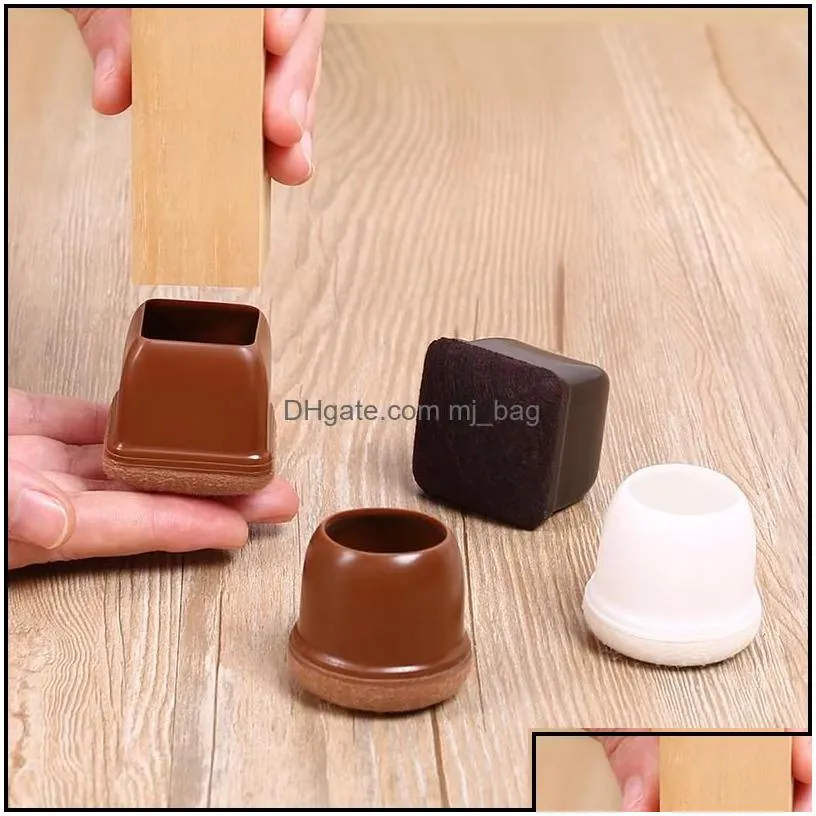 Furniture Accessories Round Square Table Chair Leg Protectors 0 75/1/1 25 Inches Floor Furniture Bottom Er Feet Pads Caps Drop Deliv