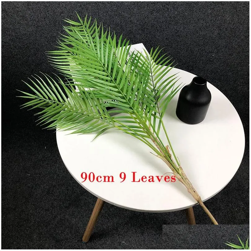 125cm Large Artificial Palm Tree Tropical Plants Branches Plastic Fake Leaves Green Monstera For Home Garden Room Office Decor