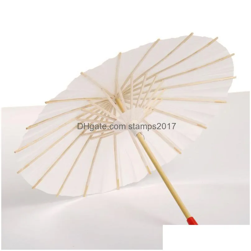 classical white bamboo papers umbrella craft oiled paper umbrellas diy creative blank painting bride wedding parasol