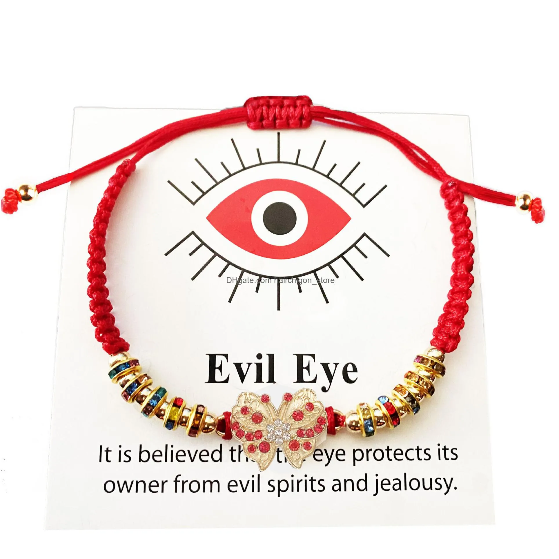slimes wholesale hand strap red eve eye hands red string braided rope handmade bracelet jewelry for women