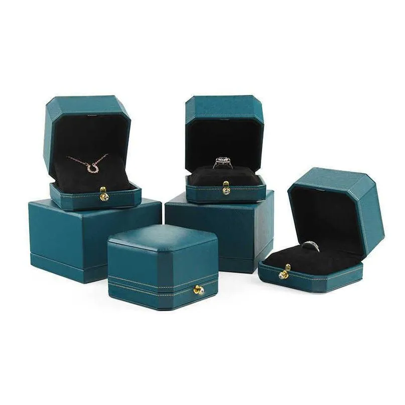 European style jewelry octagonal ring box necklace box jewelry packaging box jewelry box can be printed