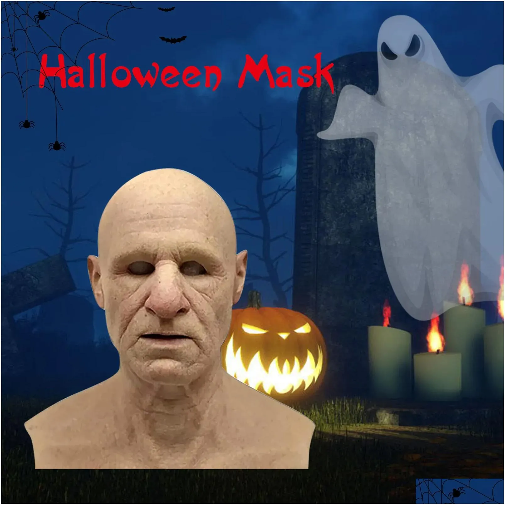 party masks supersoft fall mask another old me-the holiday man female halloween elder person mask grandpa grandma party favors for halloween