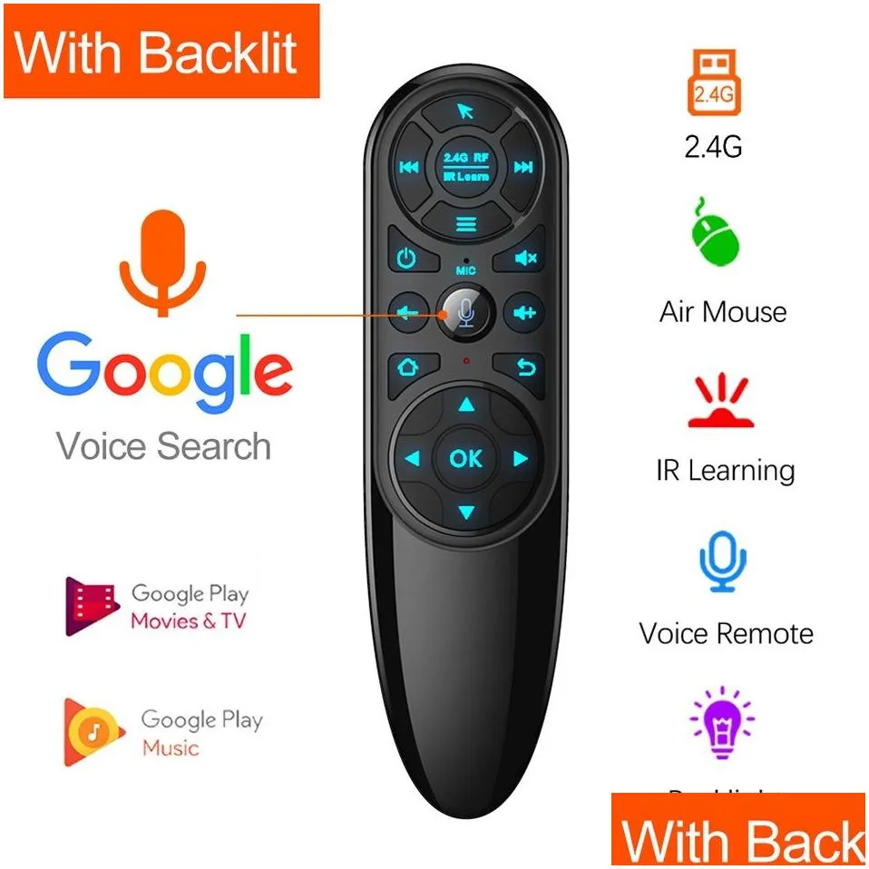 Q6 PRO Voice Remote Control 2.4G Wireless Air Mouse with Gyroscope Backlit IR Learning for Android TV Box H96 MAX X96 MAX TX6S