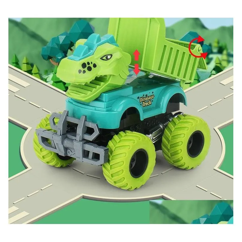 Jurassic Park Dinosauri Per Bambini Karting Suit Car Dinosaure Toy Model Kit Dinosauri Rex Transport Engineering Car Dinosaur Toys for Kids 3-5 Christmas