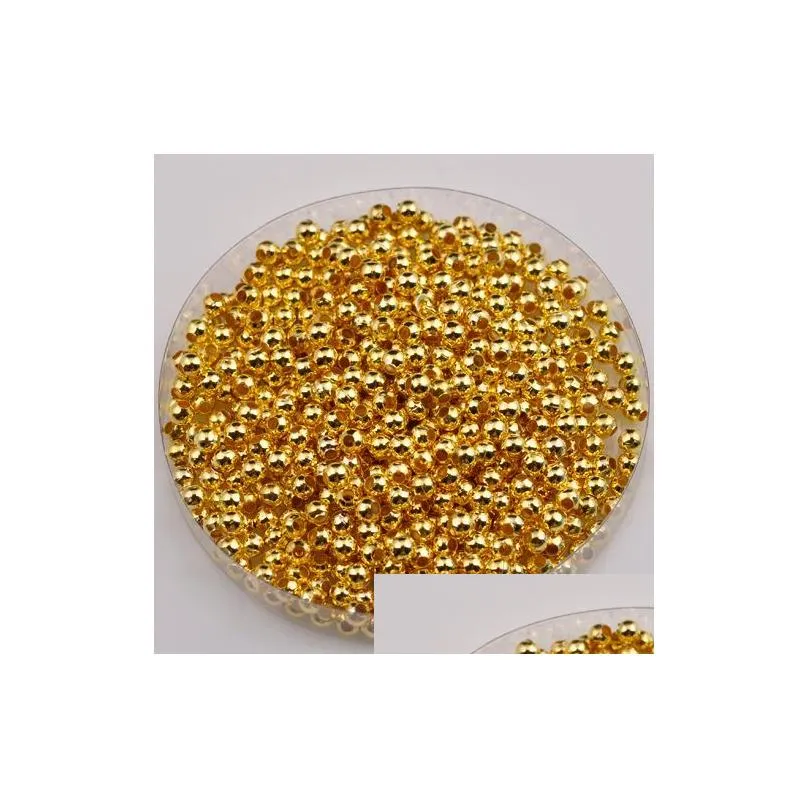 2000pcs Gold Plated Metal Round Spacer Beads 3mm For Jewelry Making Bracelet Necklace DIY Accessories