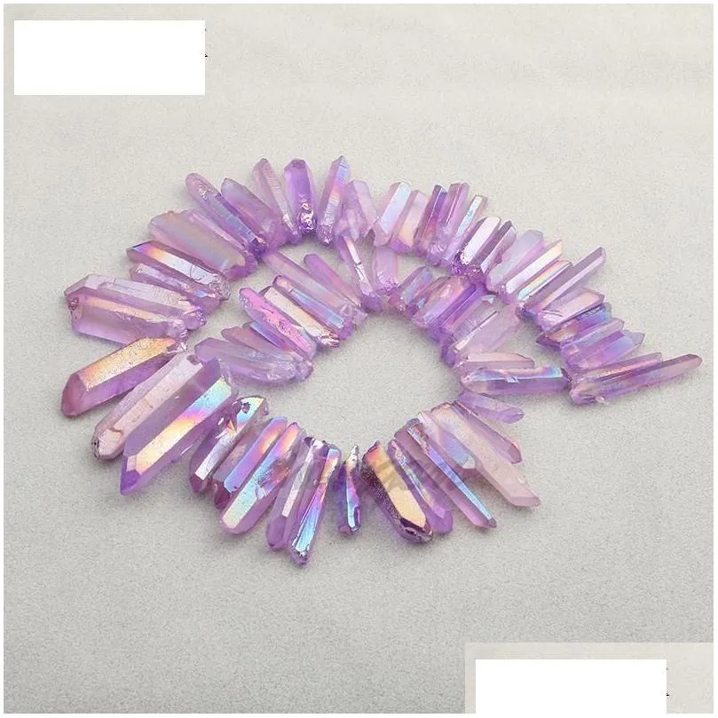 50g Titanium Clear Quartz Pendant Natural Raw Crystal Wand Point Rough Reiki Healing Prism Cluster Necklace Charms Craft