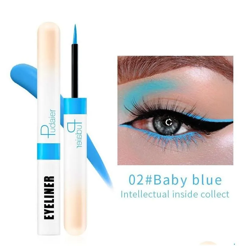 Eyeliner Color Eyeliner Liquid Pen Waterproof Quick Drying Extremely Fine 12 Drop Delivery Health Beauty Makeup Eyes Dh0Tn