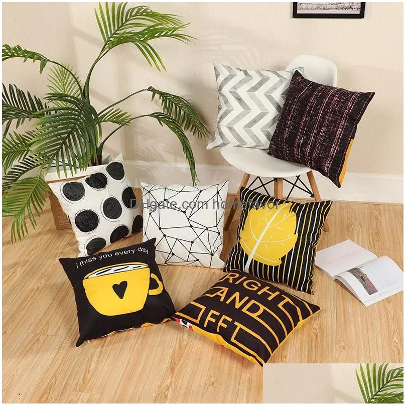 super soft yellow series pillow case cushion cover printed sofa car pillows cover household goods bedding supplies inventory wholesale