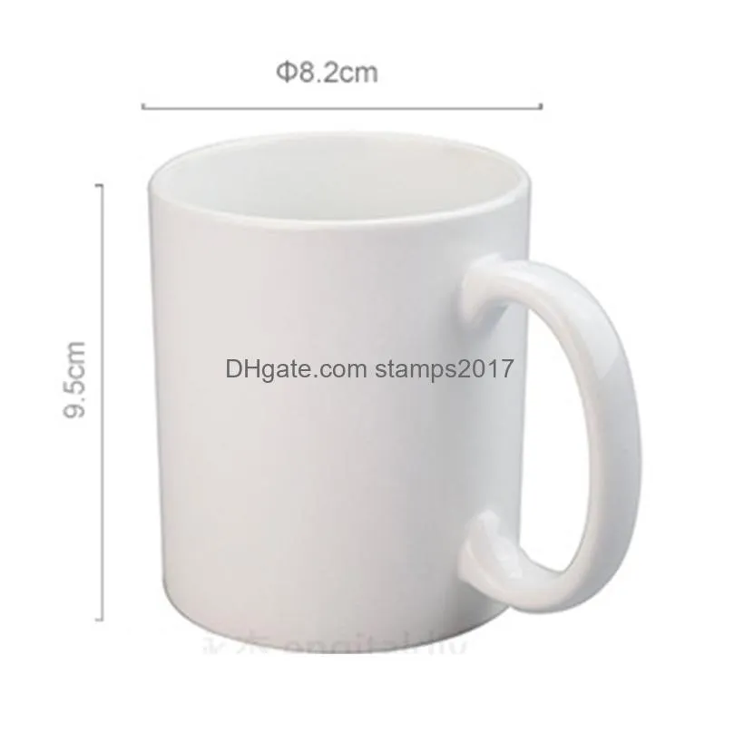 11oz sublimation blank ceramic mug diy handle coffee cup solid color heat transfer household personalized water cups creativity gift