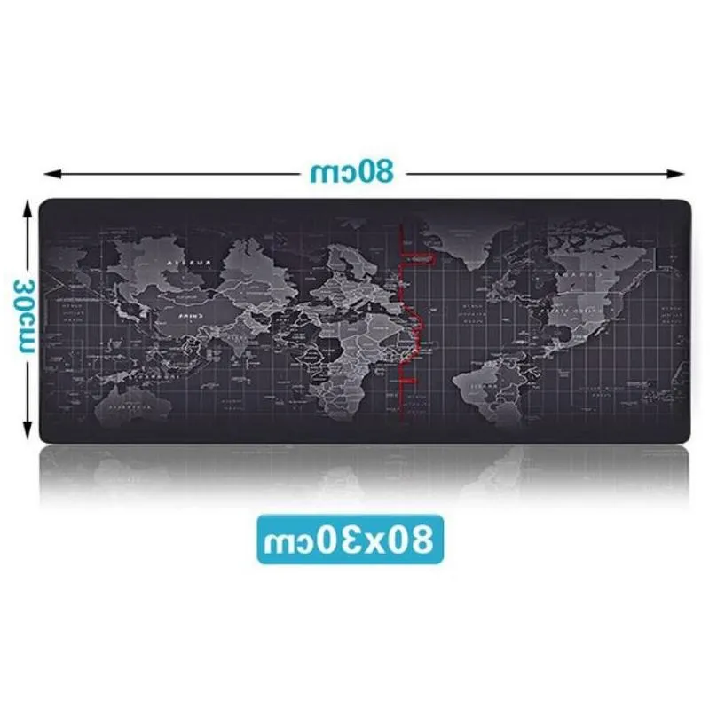 Mouse Pad Gaming Mouse Mat Extra Large World Map Mousepad computer mats Anti-slip Natural Rubber with Locking Edge Olclu