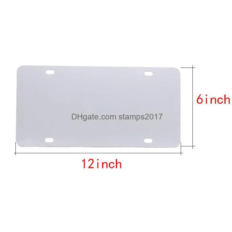 diy sublimation blank 4 hole metal license plate creative heat transfer gift party supplies 12x6inch
