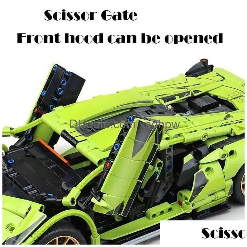 blocks 1280pcs technical 114 sian lamborghinis sports car building blocks moc city speed vehicle assemble bricks toys for kids boys