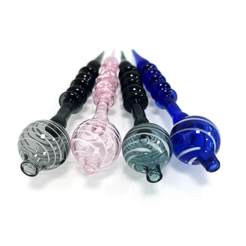smoking accessories 6.1 inch screw ball carb cap dabber tool dab tool for wax oil tobacco glass water pipes
