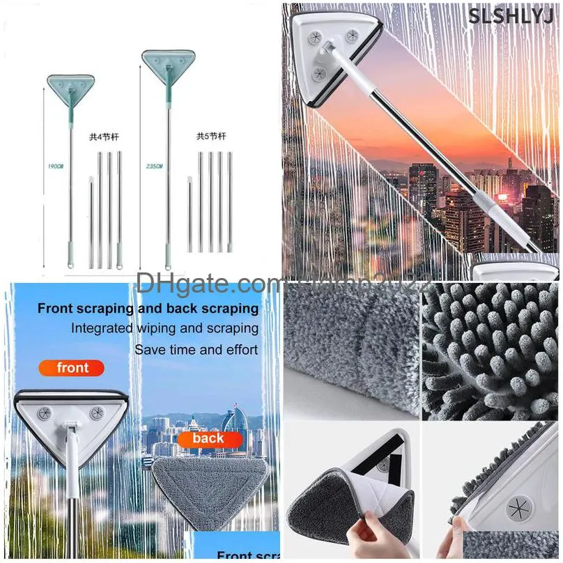 other housekeeping organization 2631m triangle glass wiper telescopic rod windows cleaning brush window cleaner professional household tool