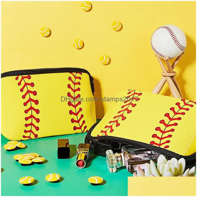 neoprene baseball cosmetic bag party favor printing portable travel storage bag creative gift