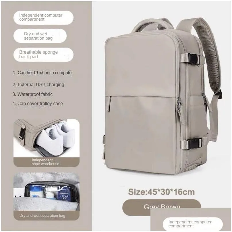 Waterproof travel backpack Large capacity lightweight multi-functional suitcase Backpack laptop ipad shoes short trip travel bag