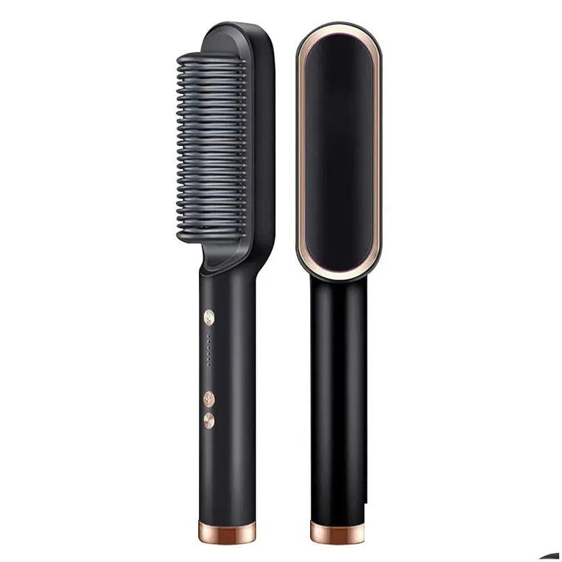 Hair Straighteners Multifunctional straightener brush electric heat comb curler hair fast modeling tool 220916