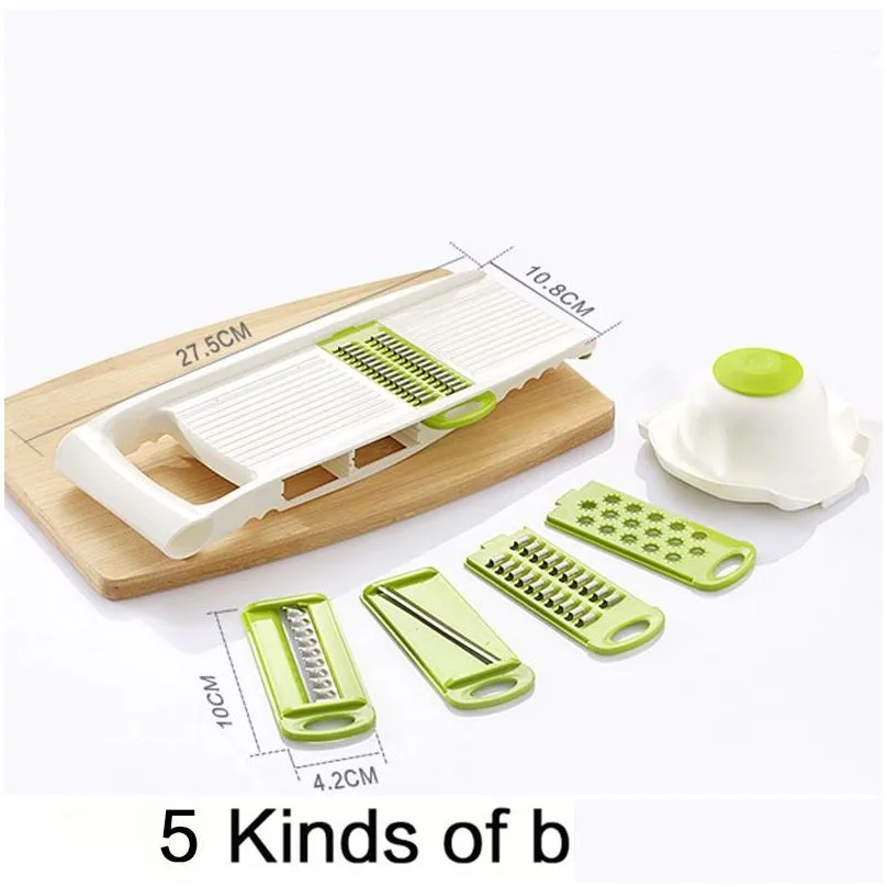 Vegetable Knife With Handle Potato Cutter Steel Blade Mandolin Slicer Potato Peeler Carrot Grater Container Slicer Kitchen Accessories