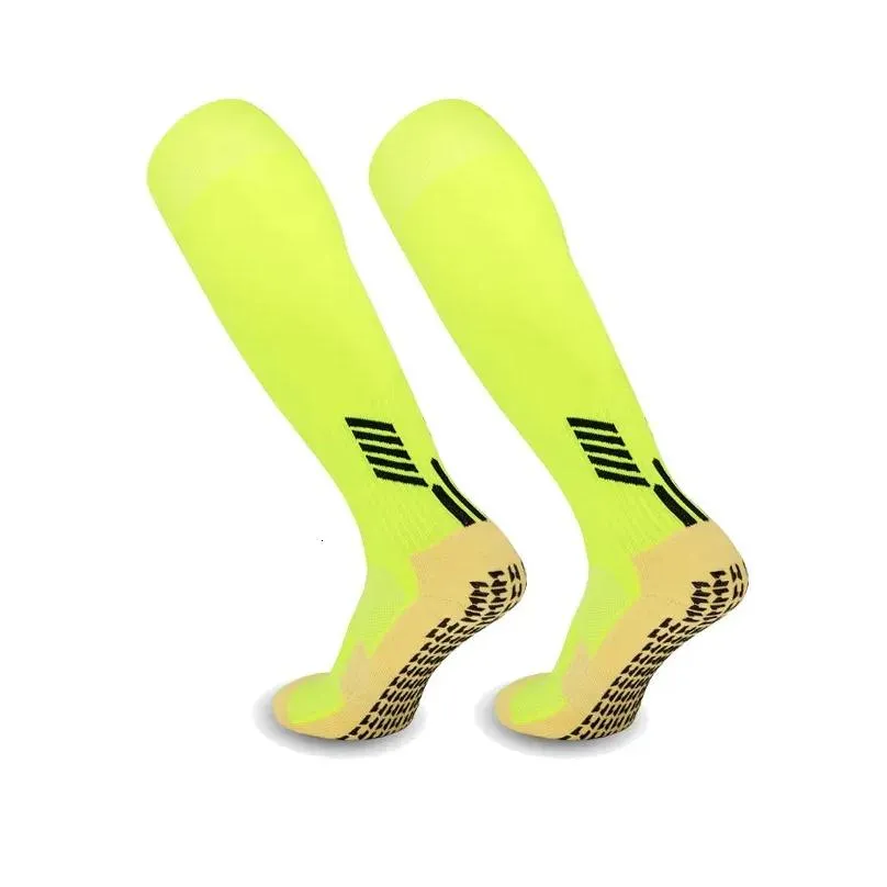 Sports Socks Professional Anti-Slip Soccer Knee High Socks Adult Kids Rubber Block Towel Bottom Long Football Hockey Sports Grip Socks Unisex