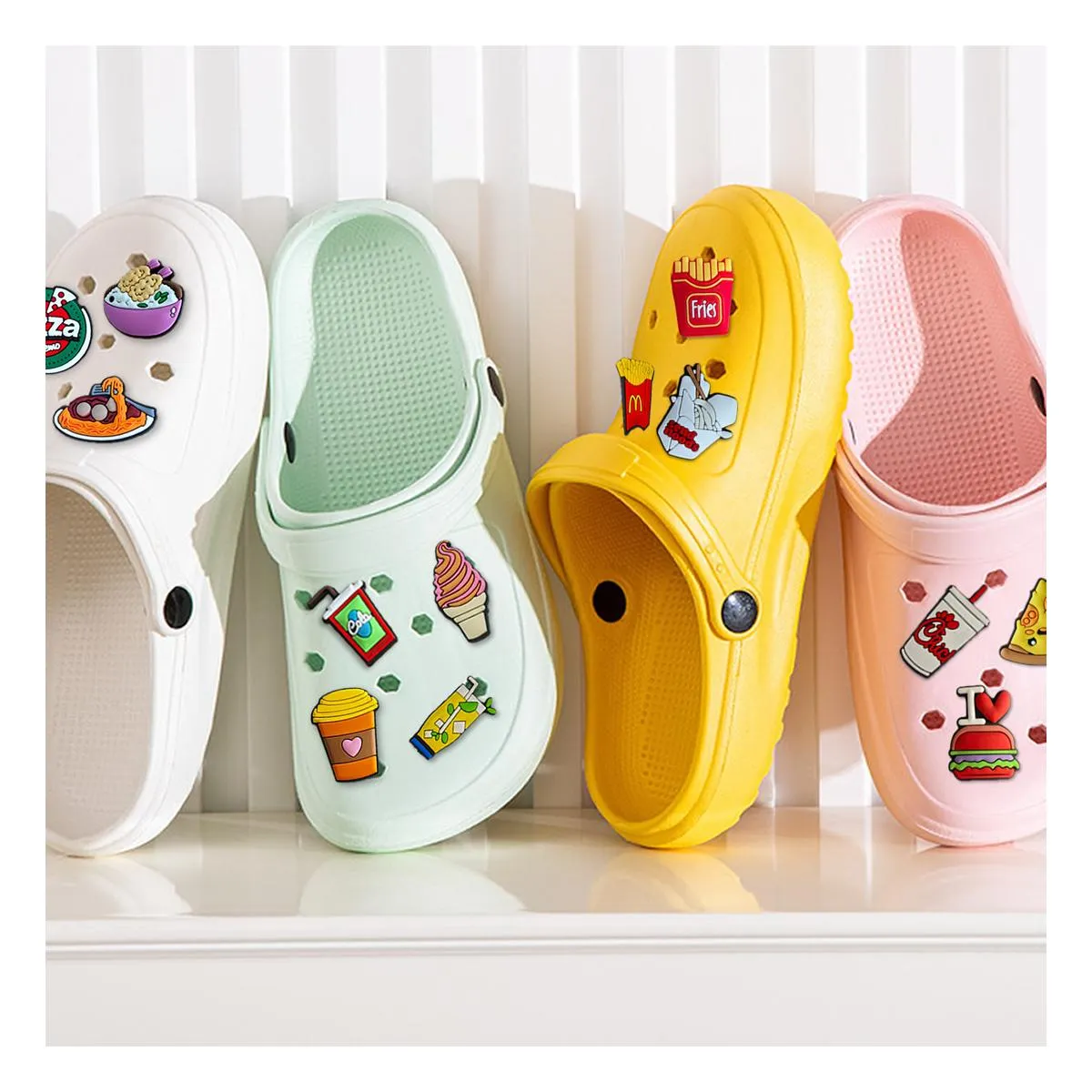 pattern charm for clog jibbitz bubble slides sandals pvc decorations christmas birthday gift party favors sun b