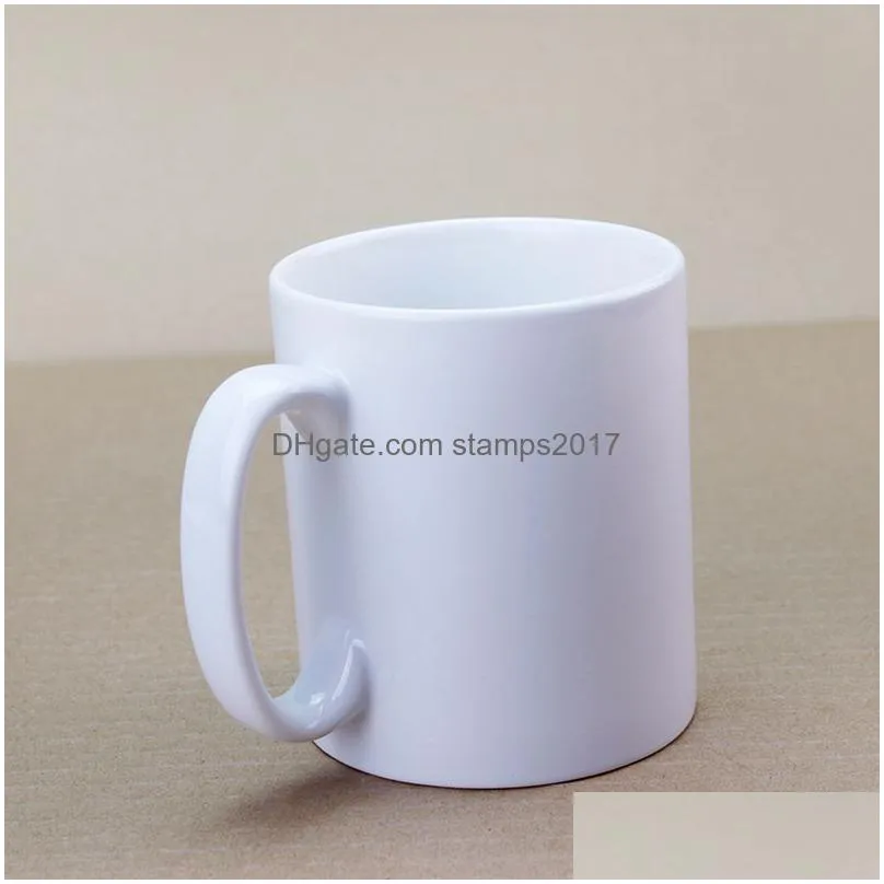 11oz sublimation blank ceramic mug diy handle coffee cup solid color heat transfer household personalized water cups creativity gift