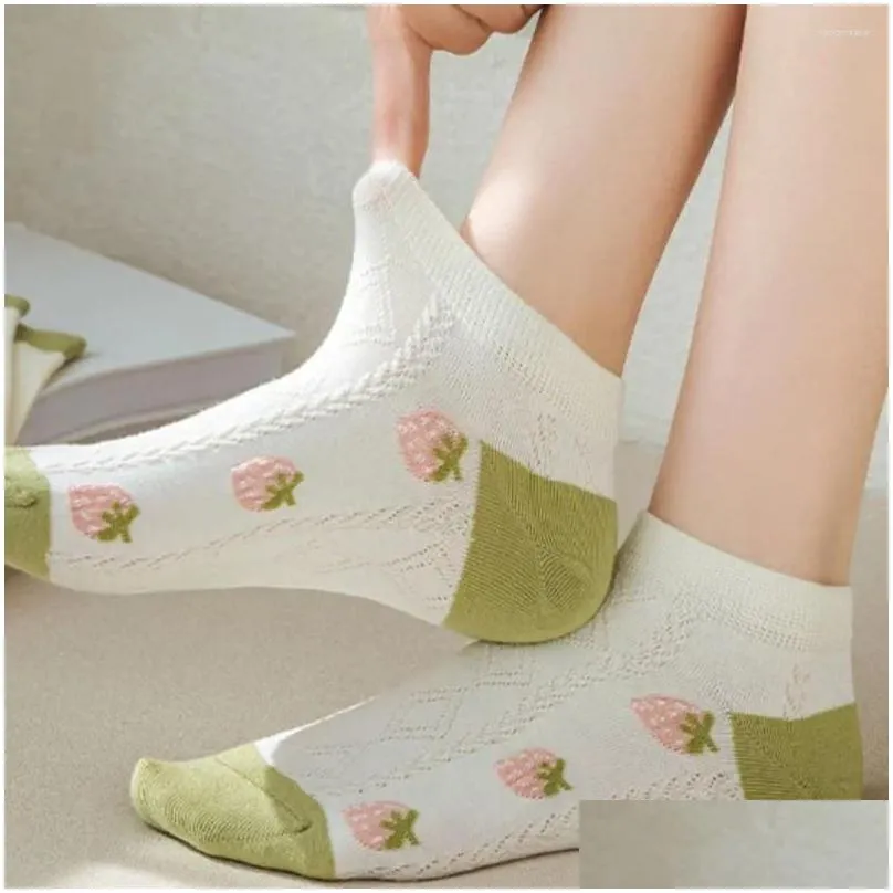 Women Socks Fashion Student Solid Color Creative Harajuku Breathable Bear Sock Slippers Boat Cotton Short Hosiery
