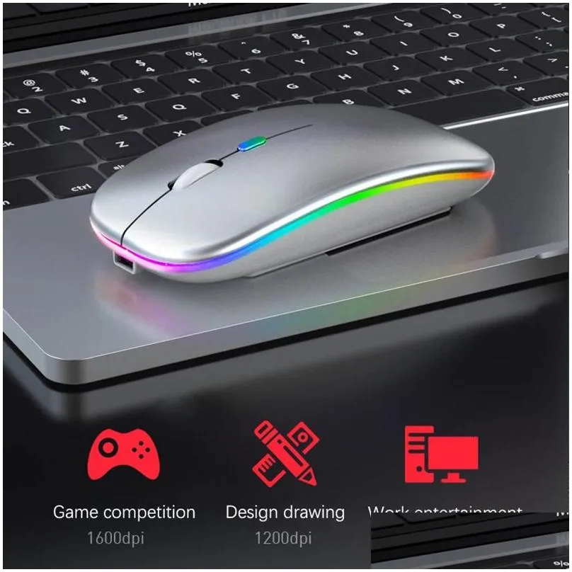 Mice Tablet Bluetooth wireless mouse charging Luminous 2.4G USB wireless mouse portable mouse 231101