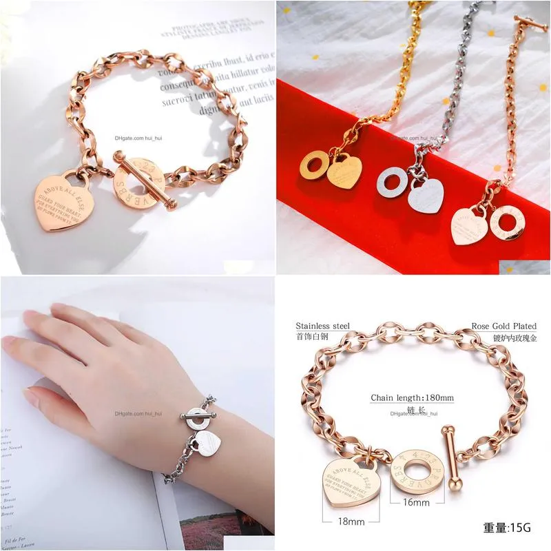 Charm Bracelets Heart-Shaped Bracelet Prbs Pendant For Women Gift Metal Esignbracelets Fashion Female Gold Jewelry Gifts Q0603 Drop D Dhxqh