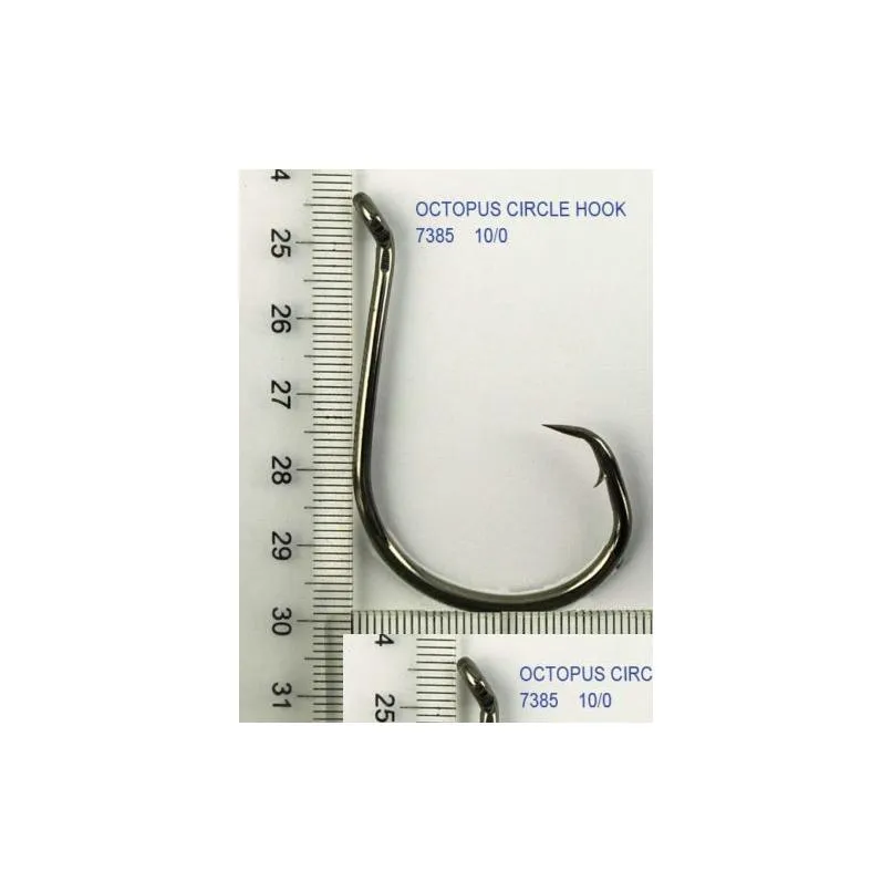 50pcs/lot 10/0 Japanese High Carbon Stainless Steel Chemically Sharpened Octopus Circle Ocean Fishing Hooks 7385 Ocean Fish Hooks