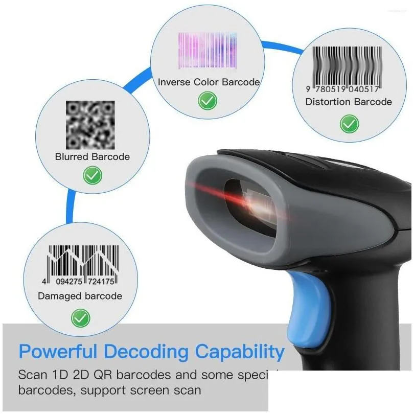 Eyoyo EY-019 Wireless 1D 2D QR Barcode Scanner 2.4G Dongle USB Wired DataMatrix PDF417 Maxicode Reader Screen Scan