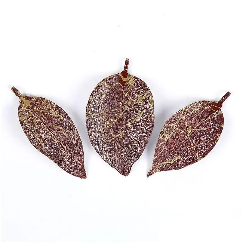 New Multicolor Natural Leaf Pendants for Necklace Earring Making DIY Pendant Beads Jewelry Charms Findings Special Gifts for Women