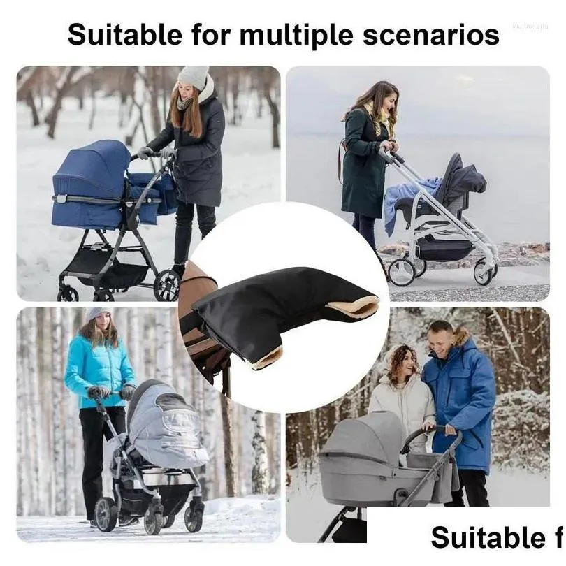 Stroller Parts Warmmuffs Gloves Pram Warmer Muff Soft Anti Freeze Mittens For Handlebars Of