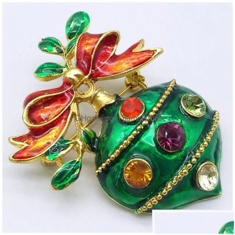 Pins, Brooches Pins Brooches 4Pcs Year Series Metal Drops Belt Mixed Tree 41-46Mm Jewelry Gift Christmas Decoration Brooch Drop Delive Dhk2T
