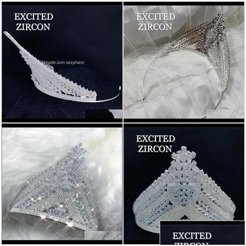 Clips & Barrettes Drop Delivery 2021 Princess Crown Excited Classic Design Elegant Wedding Bridal Hair Jewelry Tiaras Crowns Women Zircon