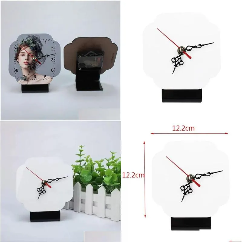 Sublimation MDF Wooden Photo Frame Blank Printable Pattern with Clock DIY Woodblock Print Christmas Gifts FY5479