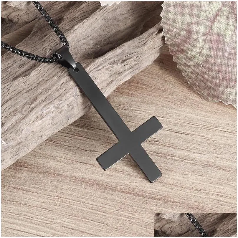 Pendant Necklaces Classic Vintage Simple Cross Necklace For Men Women Trend Banquet Party Casual Amulet Jewelry Gift