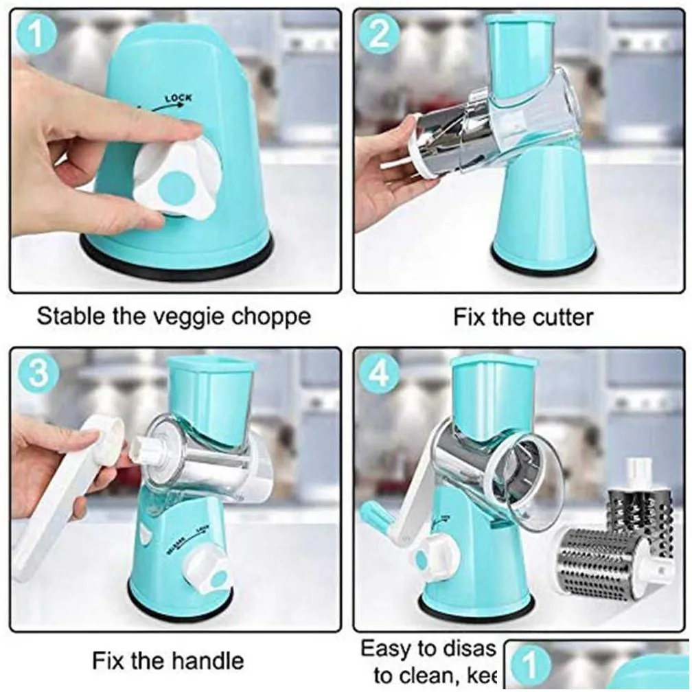 Manual Vegetable Cutter Slicer Kitchen Roller Gadgets Tool Fruit Vegetable Chopper Round Slicer Graters Potato Carrot Shredder