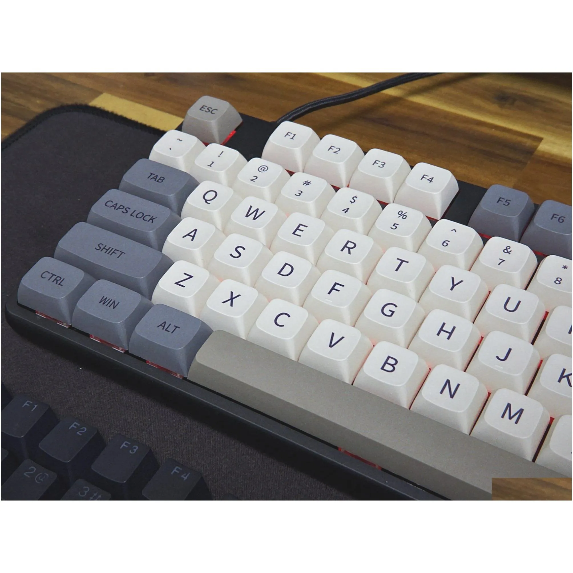 XDA Profile 120 PBT Keycap DYE-SUB Personalized Minimalist White Gray English Japanese Keycap For Mechanical Keyboard MX Switch