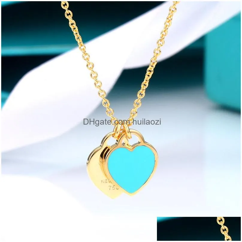 s925 necklace for women enamel t series necklace bow heart pendant clavicle chain fashion luxury wedding engagement gift designer jewelry with