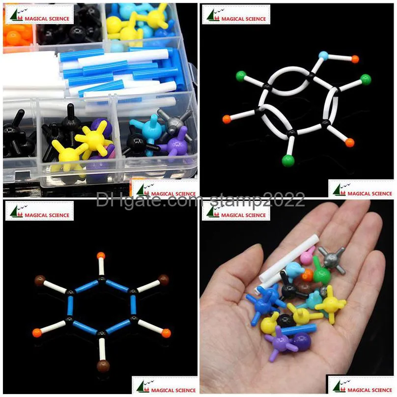 wholesale other office school supplies 268pcs molecular model set dls9268 organic chemistry molecules structure kits for teaching research 9mm series