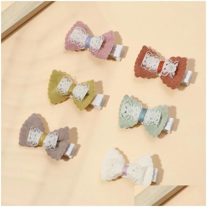 Hair Accessories Baby For Born Toddler Kids Girl Boy Hairclip Cotton Solid Color Bowknot Clip Exquisite Handmade Clips