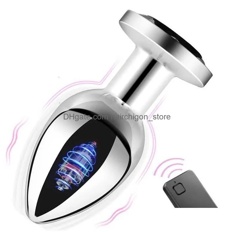 s massagers metal remote control anal plug magnetic suction charging heart-shaped vestibule fun products for men and women masturbation