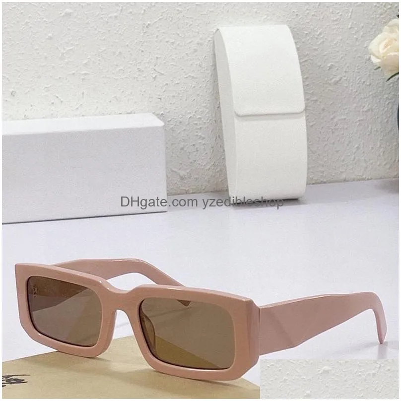 sunglasses well-known brand sunglasses occhiali symbole pr 06ys mens and womens glasses fashion triangle decoration big temples eye protection retro belt