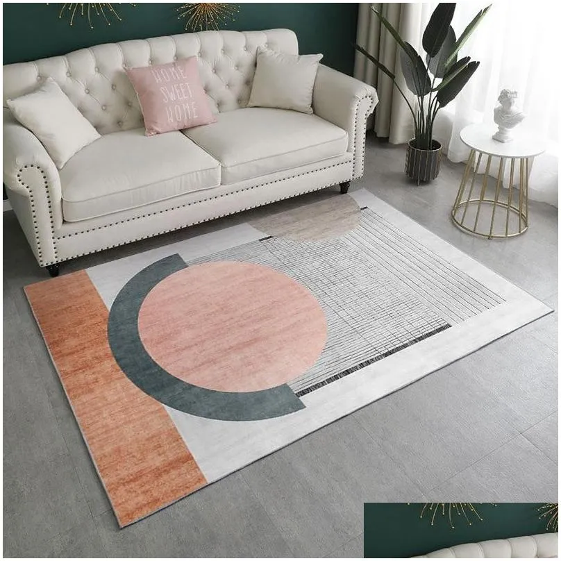 carpets light luxury el style girl pink rug geometric abstract pattern for living room soft and comfortable bedroom