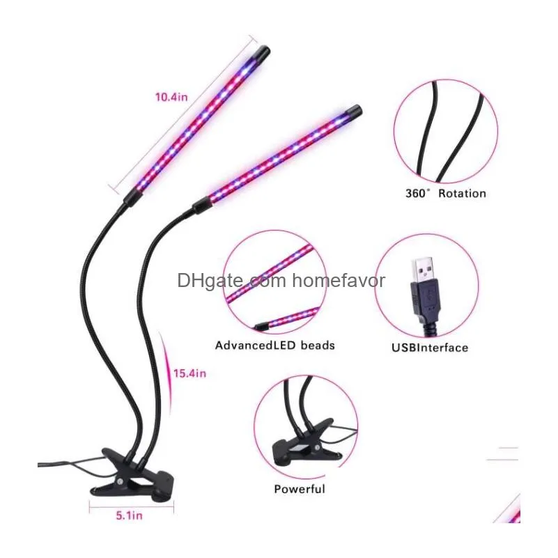 garden supplies 20 led high power indoor plant grow light with 3/9/12 hours timer usb powered full spectrum plants light inventory
