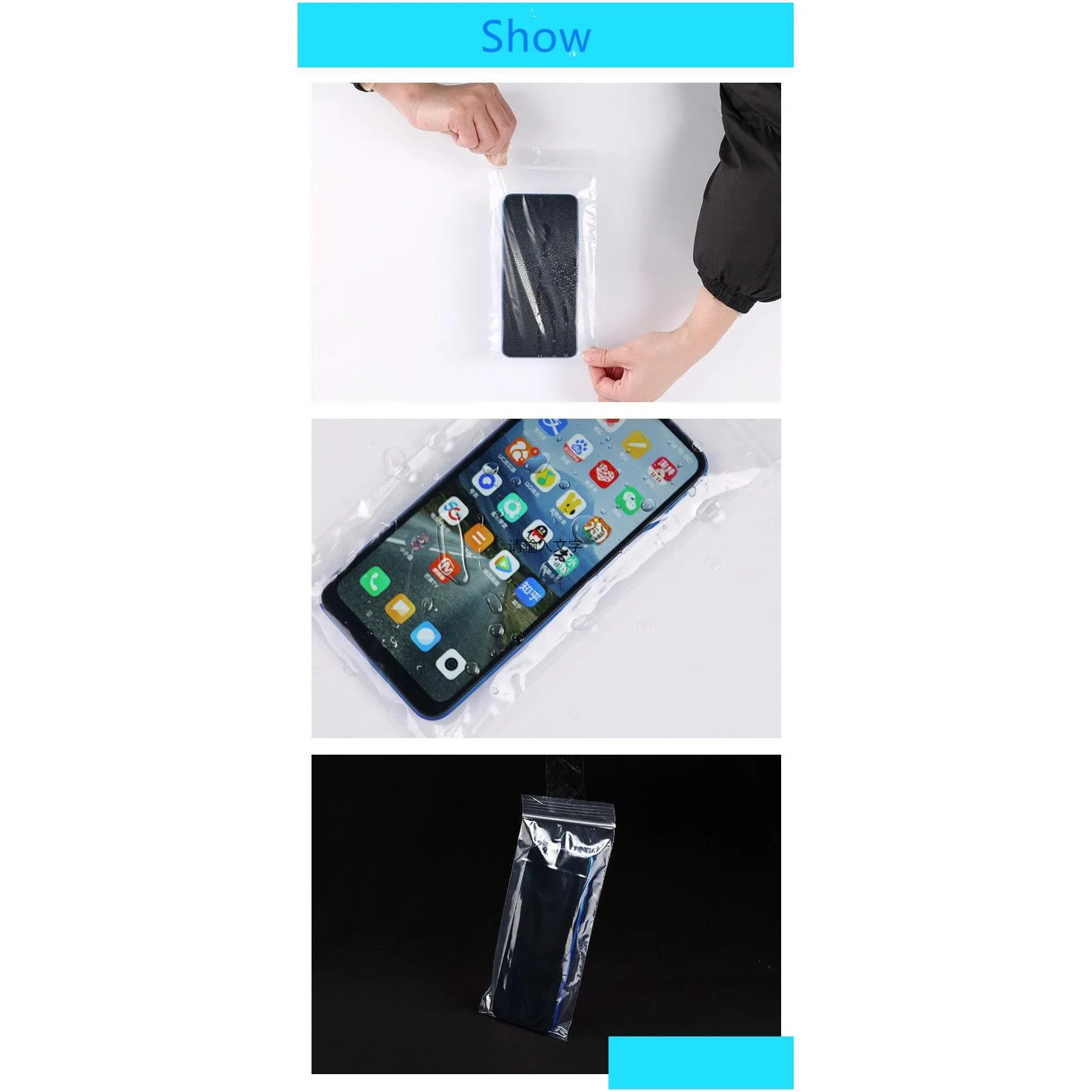 Touchable Clear Moistureproof Dustproof PE Bags OPP Packaging Zipper Package Waterproof Sealed bag Disposable Protective bag For Cable Cellphone Case