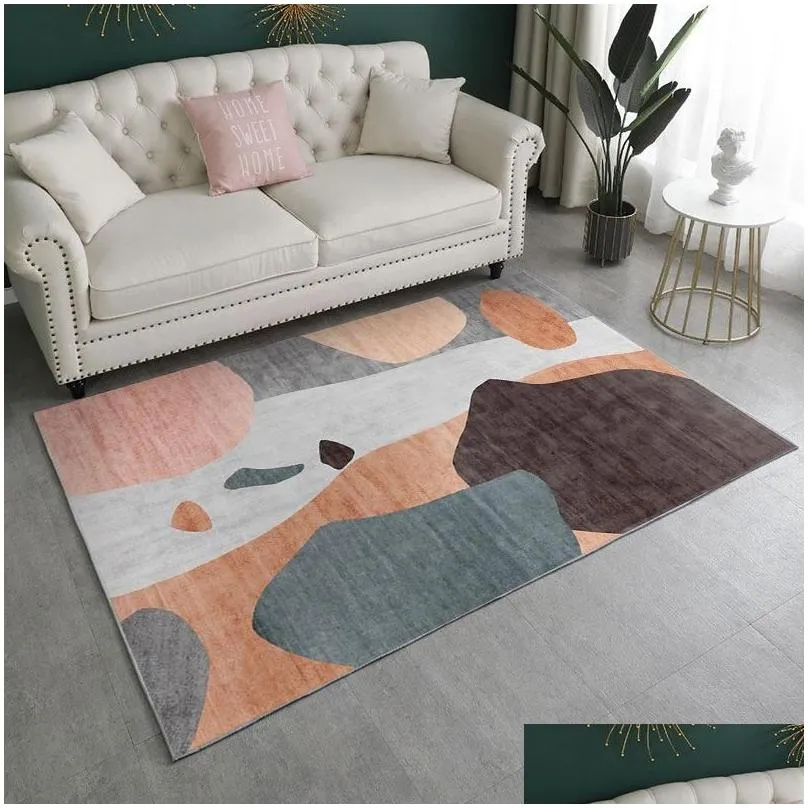 carpets light luxury el style girl pink rug geometric abstract pattern for living room soft and comfortable bedroom