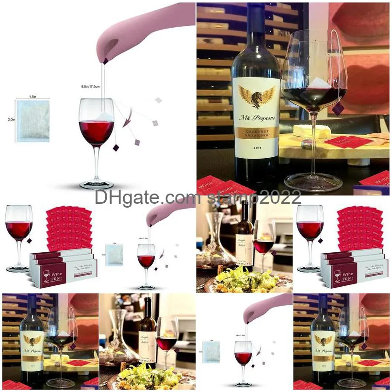 bar tools wine filter removes sulfites and histamines eliminates headaches reduces wine allergies 36 pieces 230829